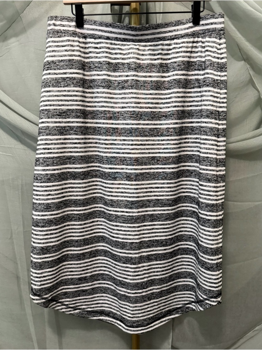 Talbot's Black, Gray and White Striped Skirt